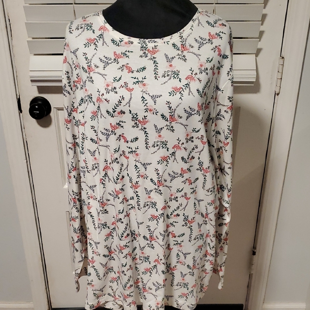 Croft & Barrow Floral Long Sleeve Top
